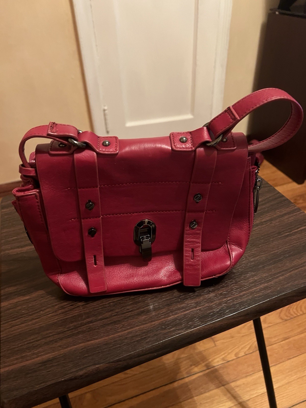 Via Spiga Leather Shoulder Bag Red Women’s Fashion Accessory