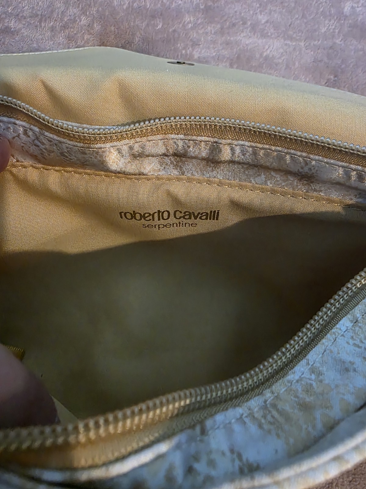 Roberto Cavalli Serpentine Clutch Bag Like New Beautiful