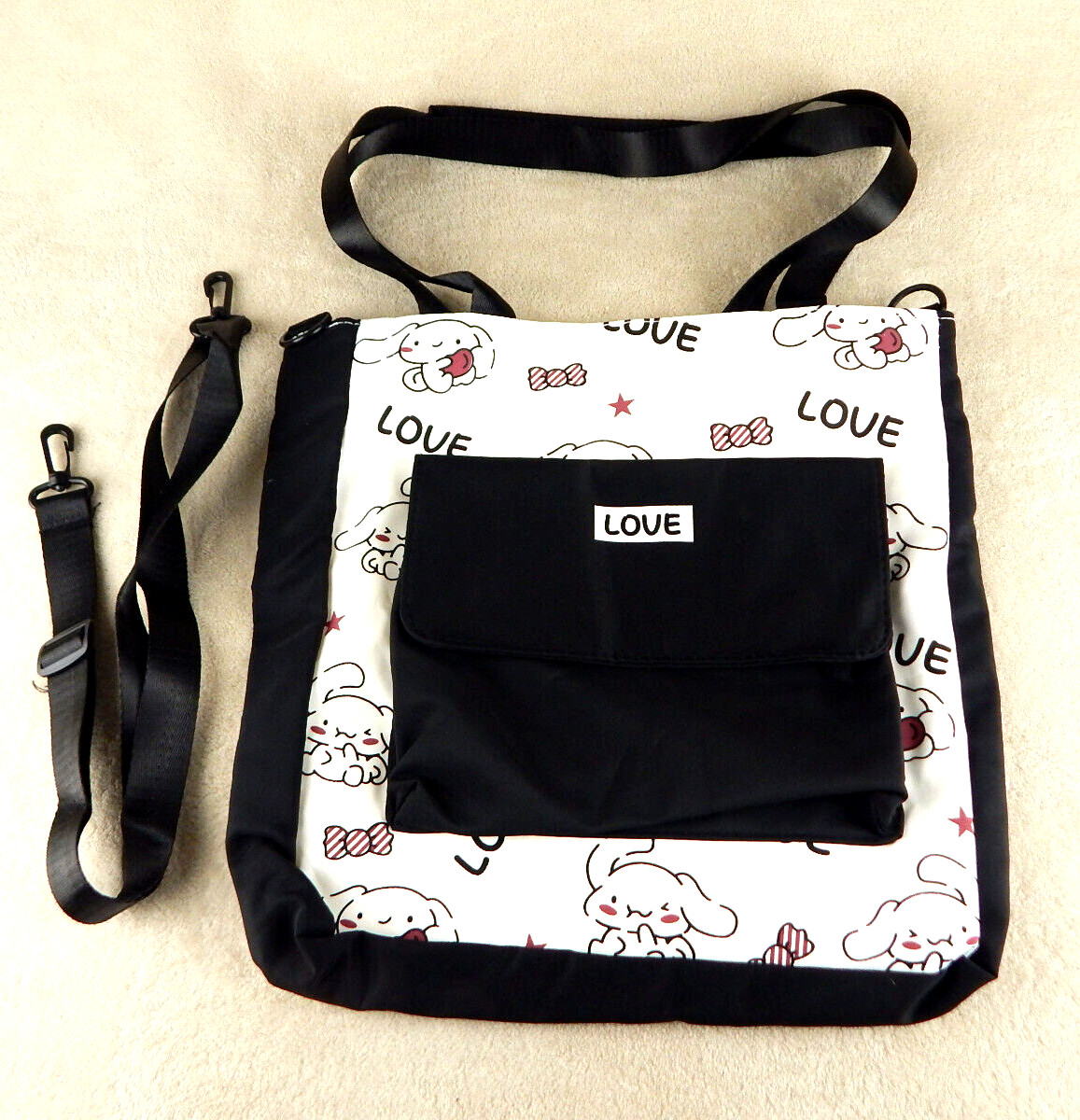 Senrio Cinnamoroll My Melody Crossbody Purse Tote w Removable Adjustable Strap