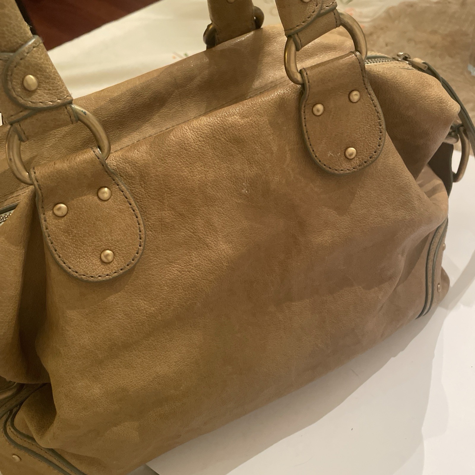 Bally Women’s Vintage Y2K Leather Bag with Double Handles and Zipper Details