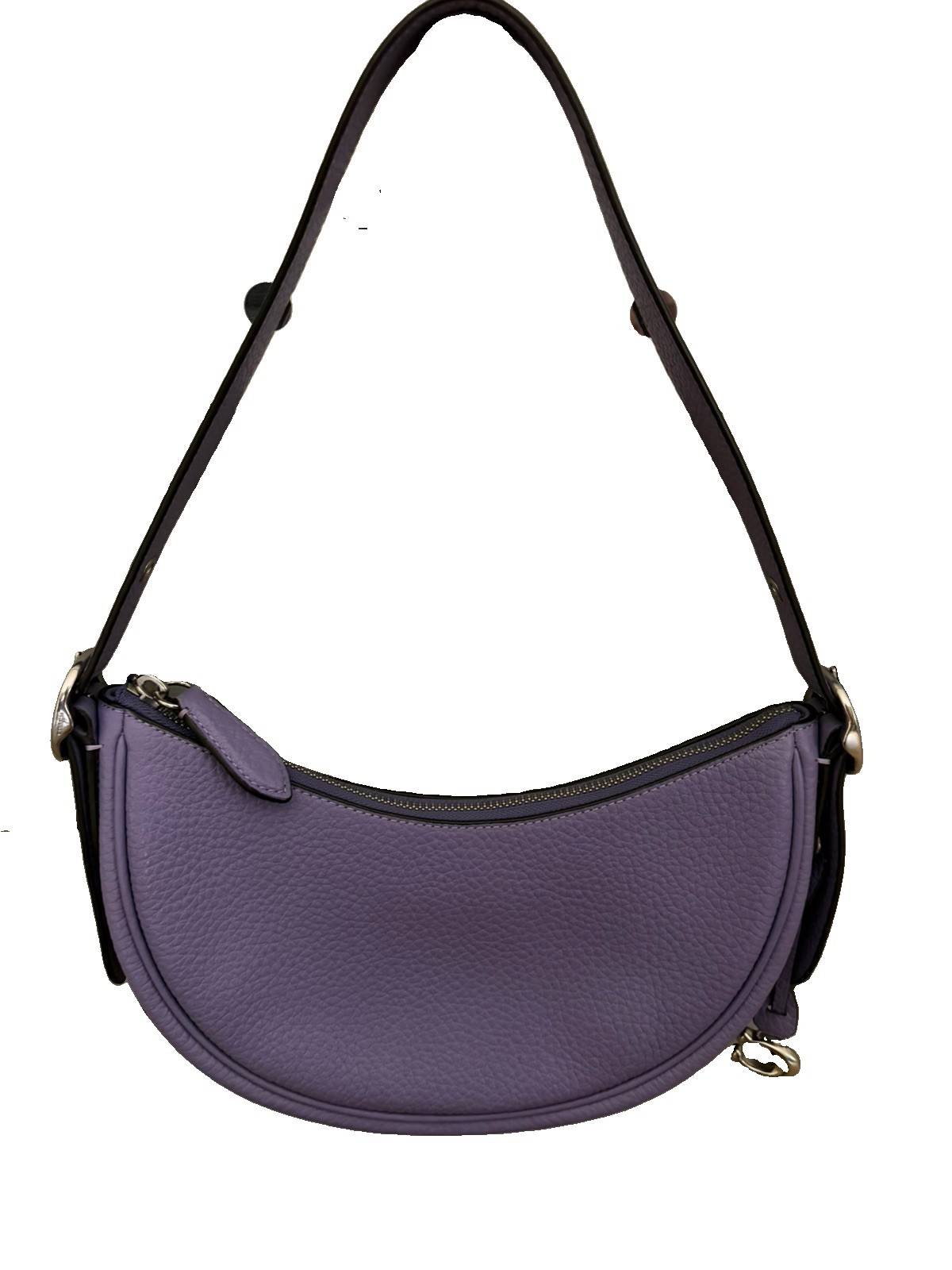 NWT Coach LUNA Shoulder Bag LIGHT VIOLET Soft Pebbled Leather Silver see details
