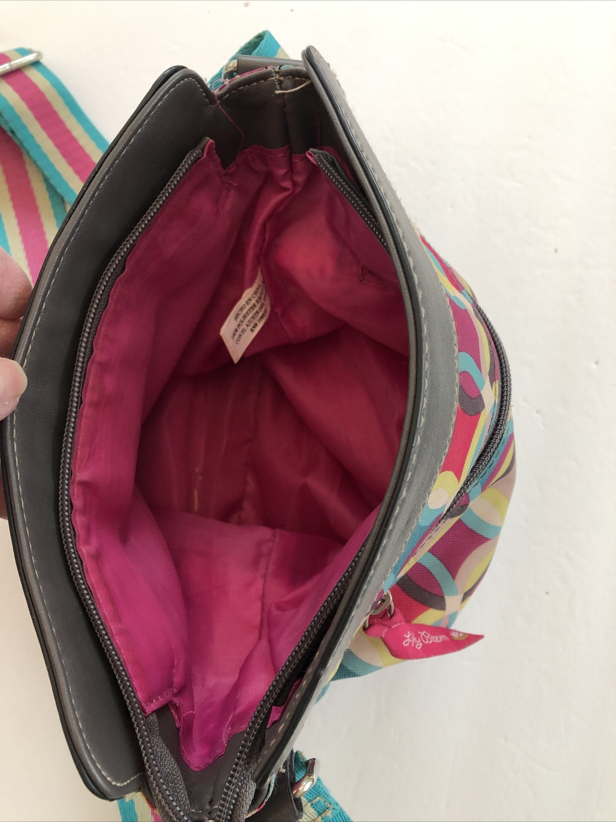Lily Bloom Lined Lightweight Multicolor Shoulder Bag 11.5” X 10.5”