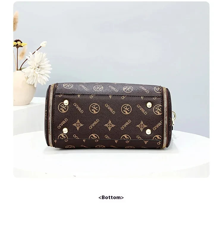 Luxury Monogram Handbag Vintage Shoulder Bag Large Capacity Crossbody Tote Purse