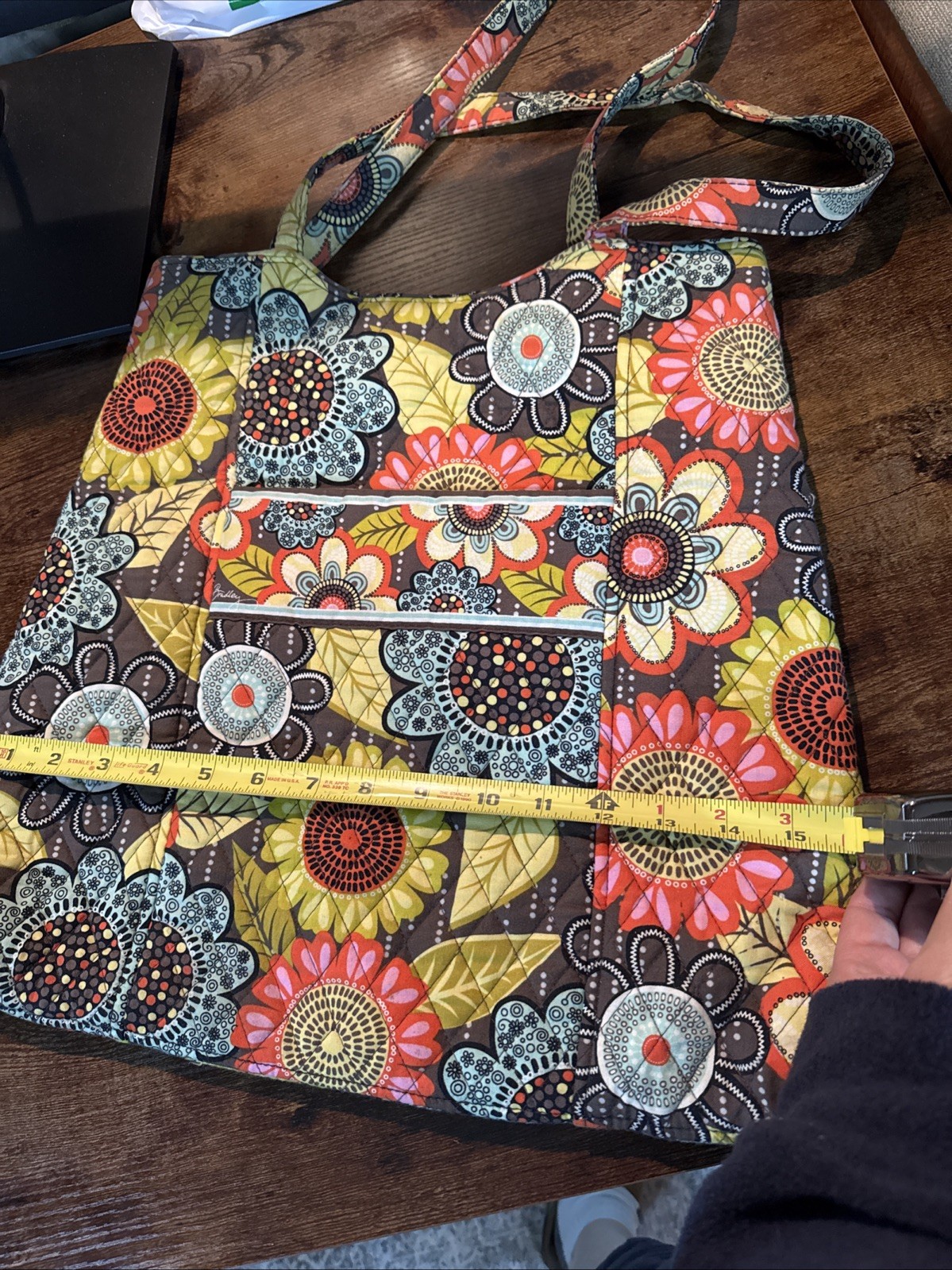 Vera Bradley Flower Shower Large Tote Bag Quilted Floral Purse Retired Hippie