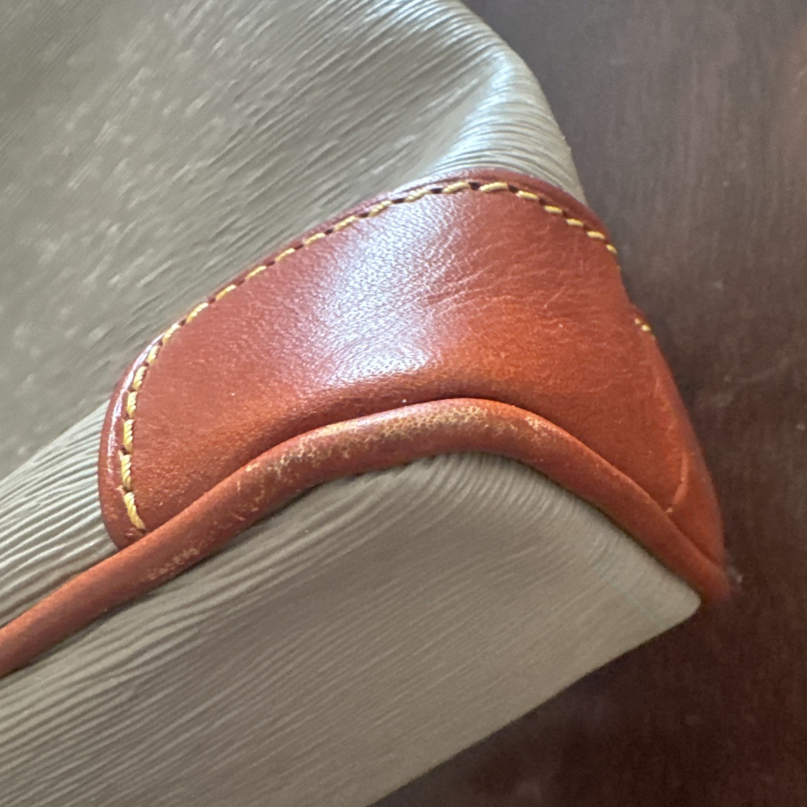 Dooney & Bourke Taupe and Chestnut Crossbody or Shoulder Bag.