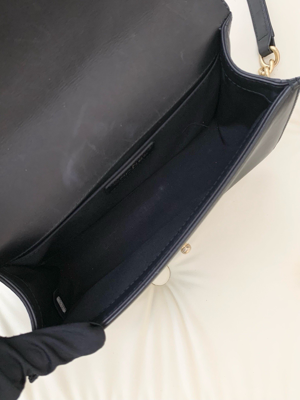 Authentic Pre-owned Chanel Medium Le Boy Bag in Black Calfskin with Gold