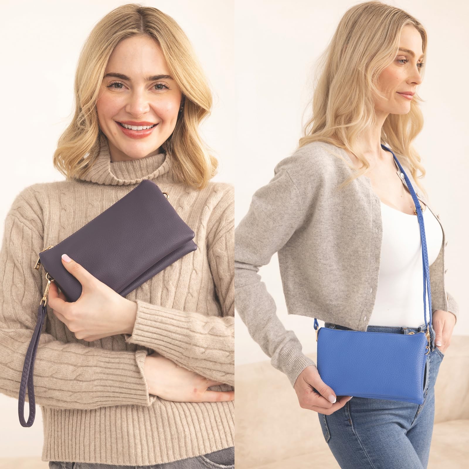 JEN & CO. Riley Small Crossbody Bags for Women Vegan Leather Wristlet Clutch …