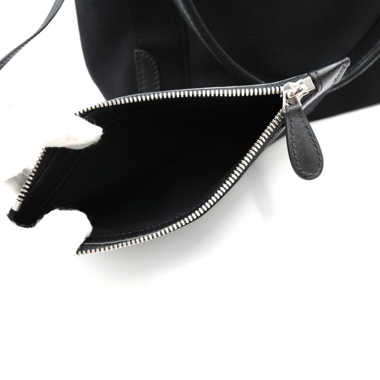 Balenciaga Navy Cabas S Tote Bag Black Canvas Leather Logo