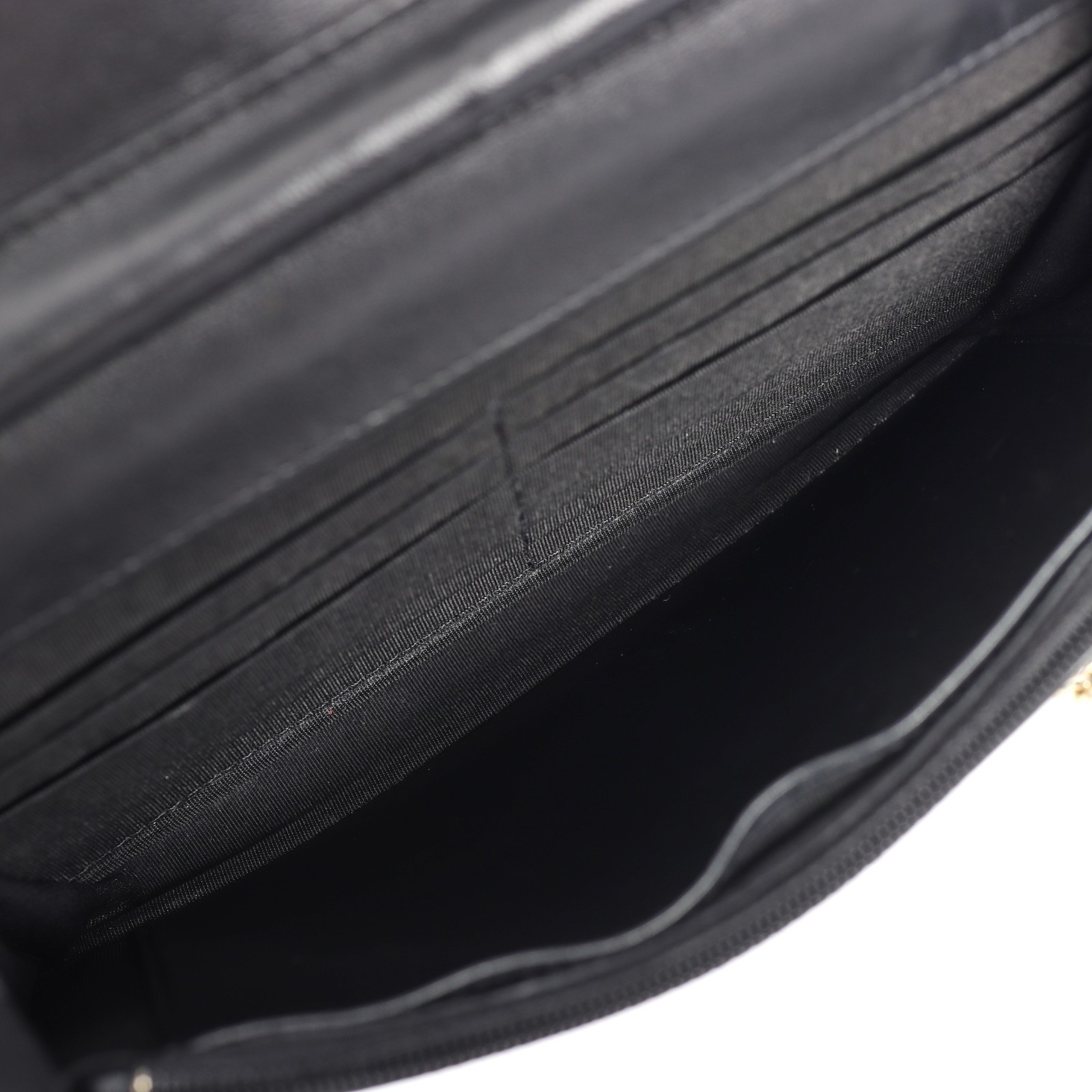Pre-Owned Black Lambskin Wallet on Chain 27234185