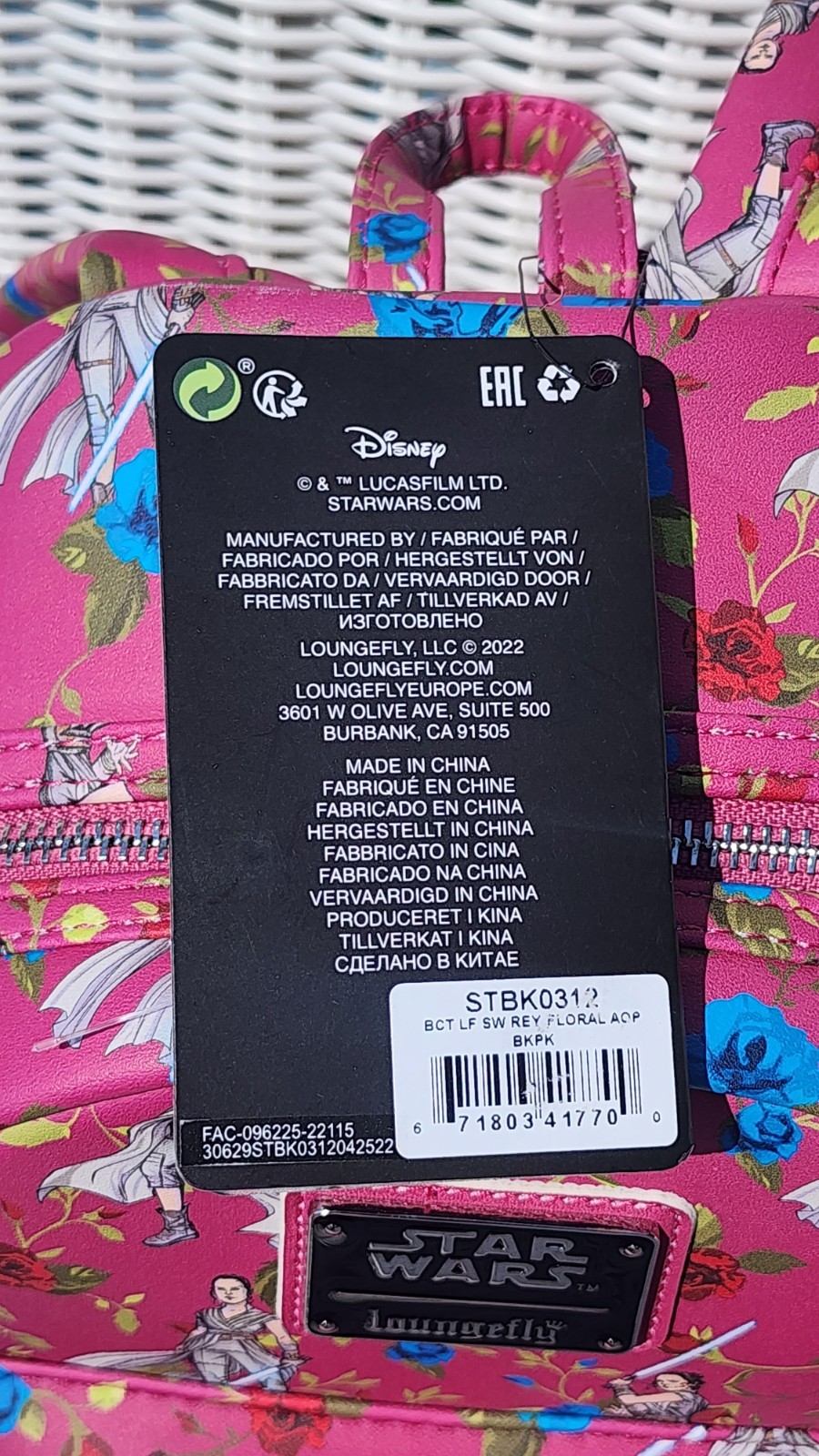 NEW W/TAG 💕Loungefly Disney Star Wars Pink Mini Backpack
