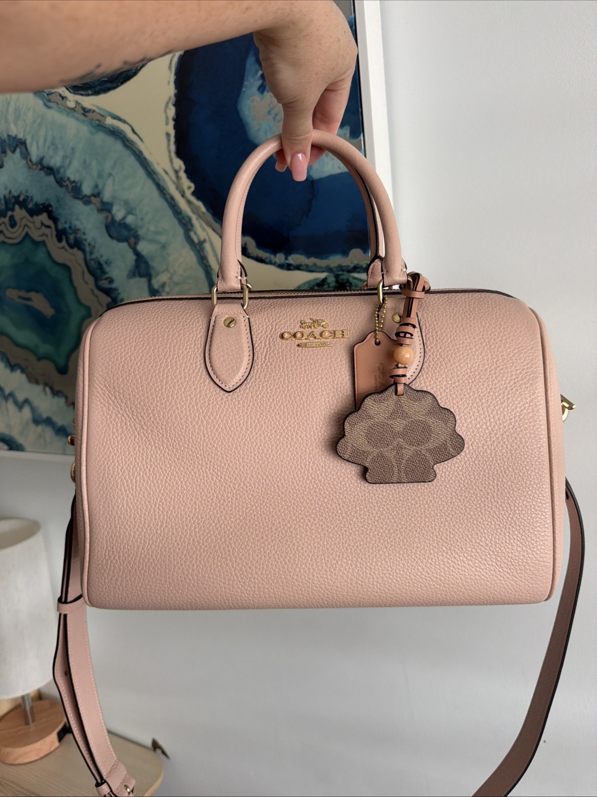 Coach Large Rowan Limited Edition Cream *SEASHELL CHARM NOT INCLUDED*