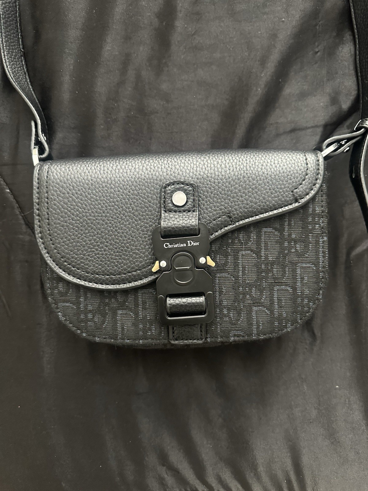 Dior Saddle Bag Grain Leather Shoulder Crossbody Chest Bag – Excellent #9EW9TZ