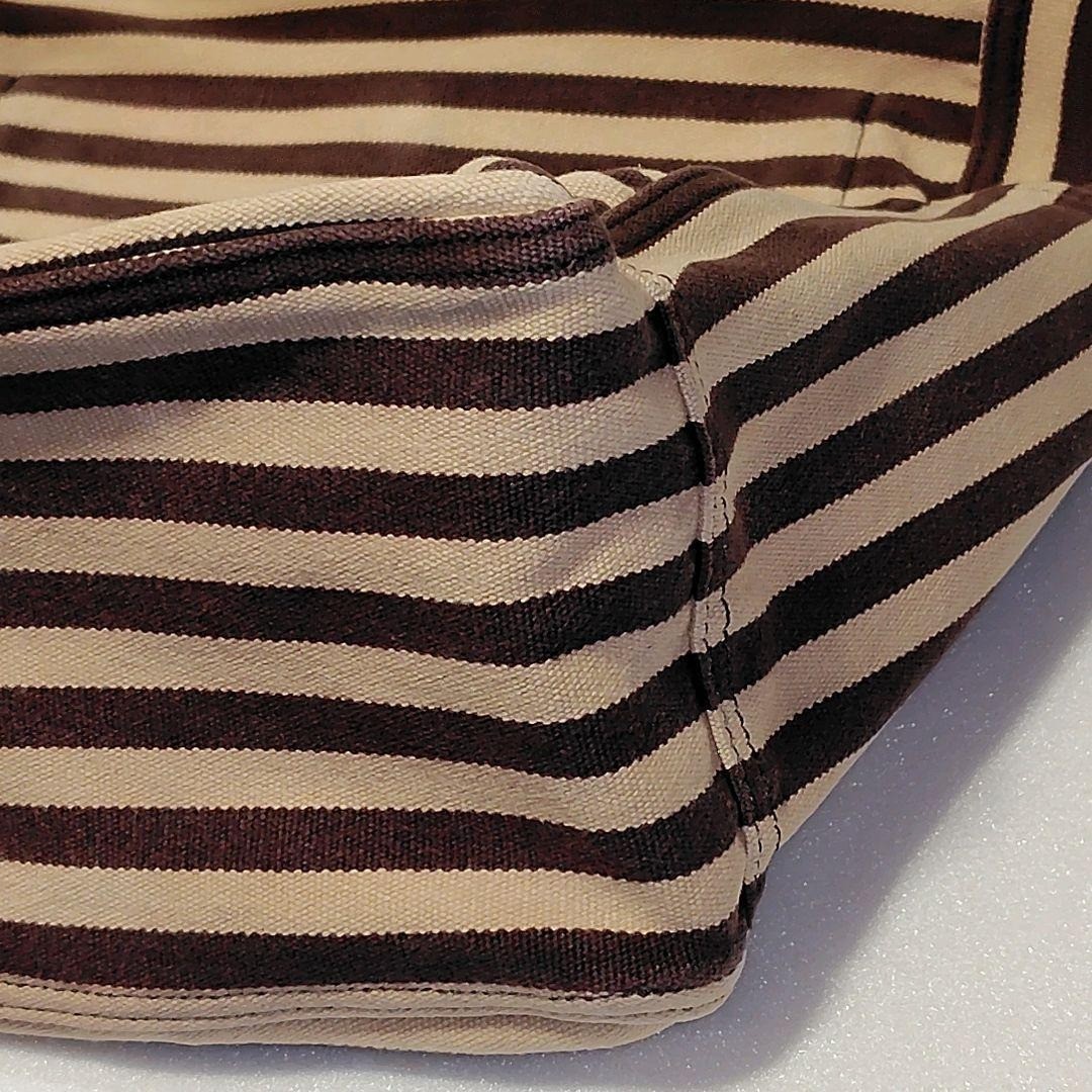 Bernhard Willhelm Canvas Tote Bag Striped Beige Brown Designer A4 Casual Stylish