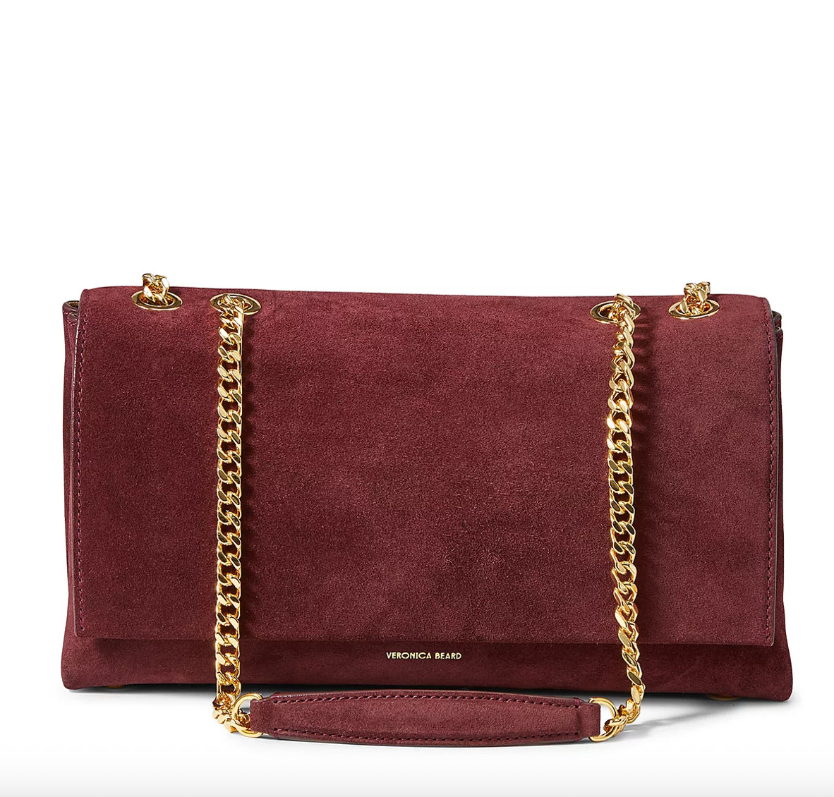 NWT $595 Veronica Beard Suede Wedge Bag in Raisin Color