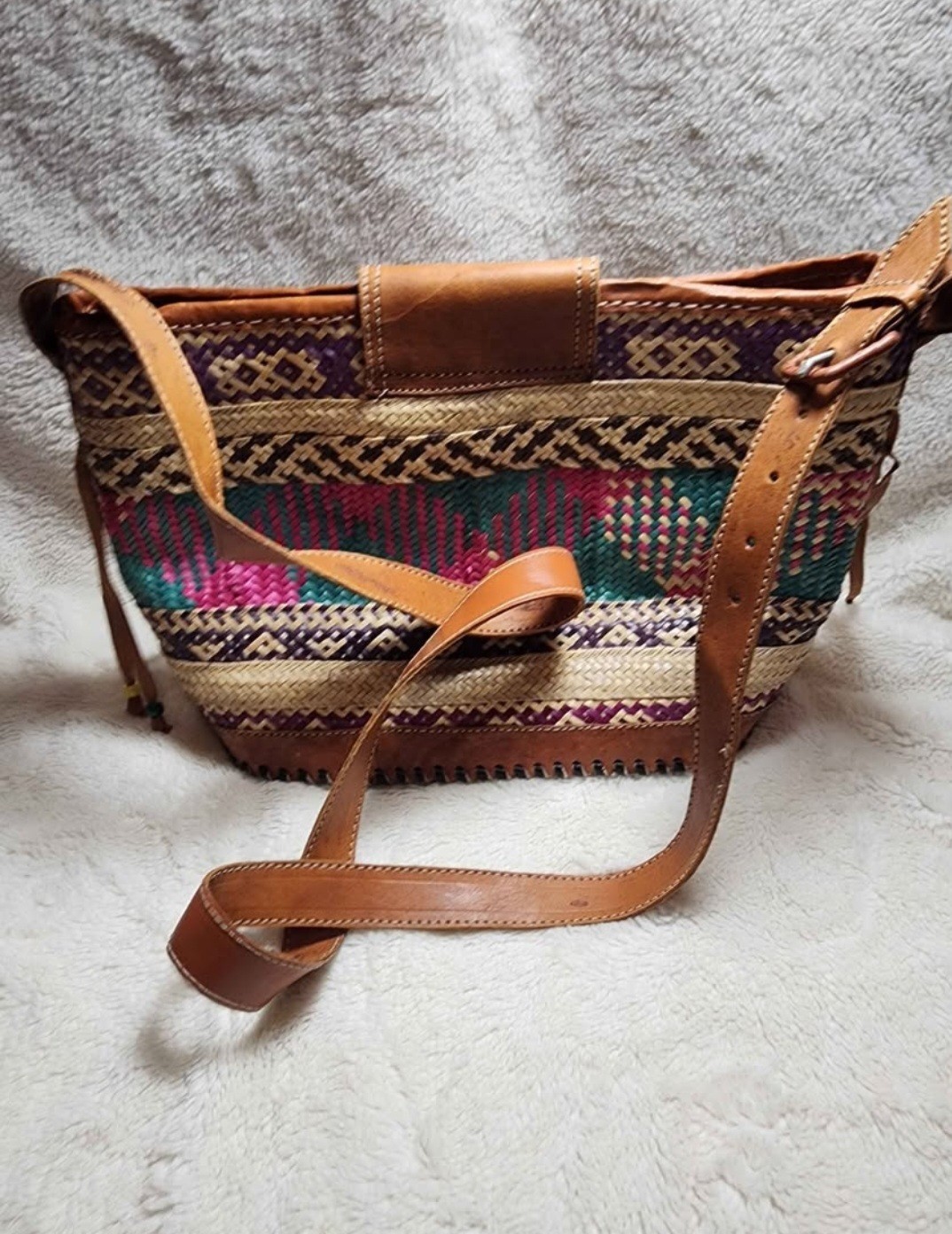 🌿 Artisan Boho Woven Leather Shoulder Bag 🌿