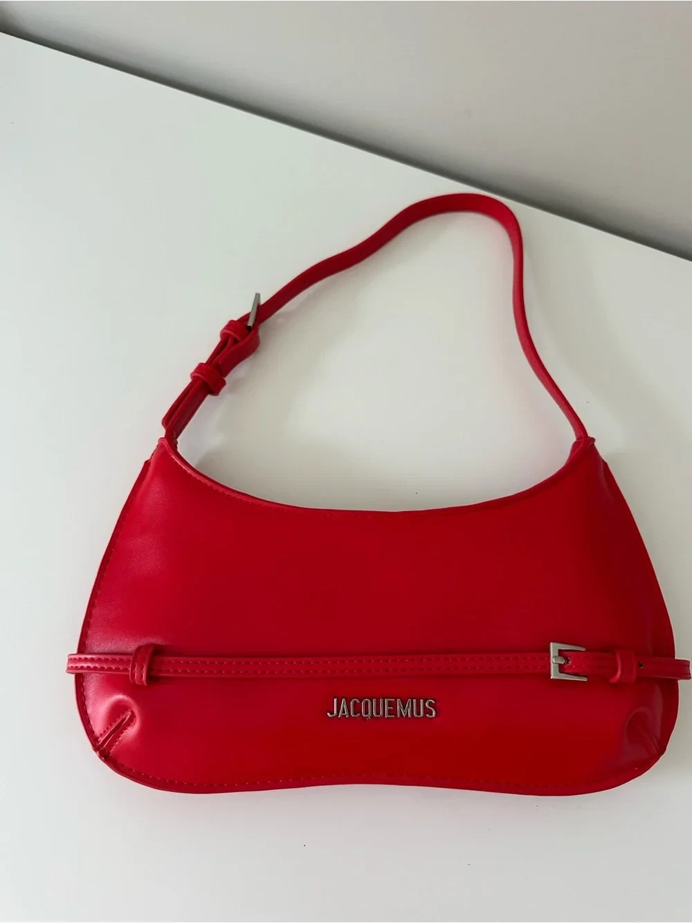 Jacquemus Le Bisou Ceinture Red Leather Shoulder Bag