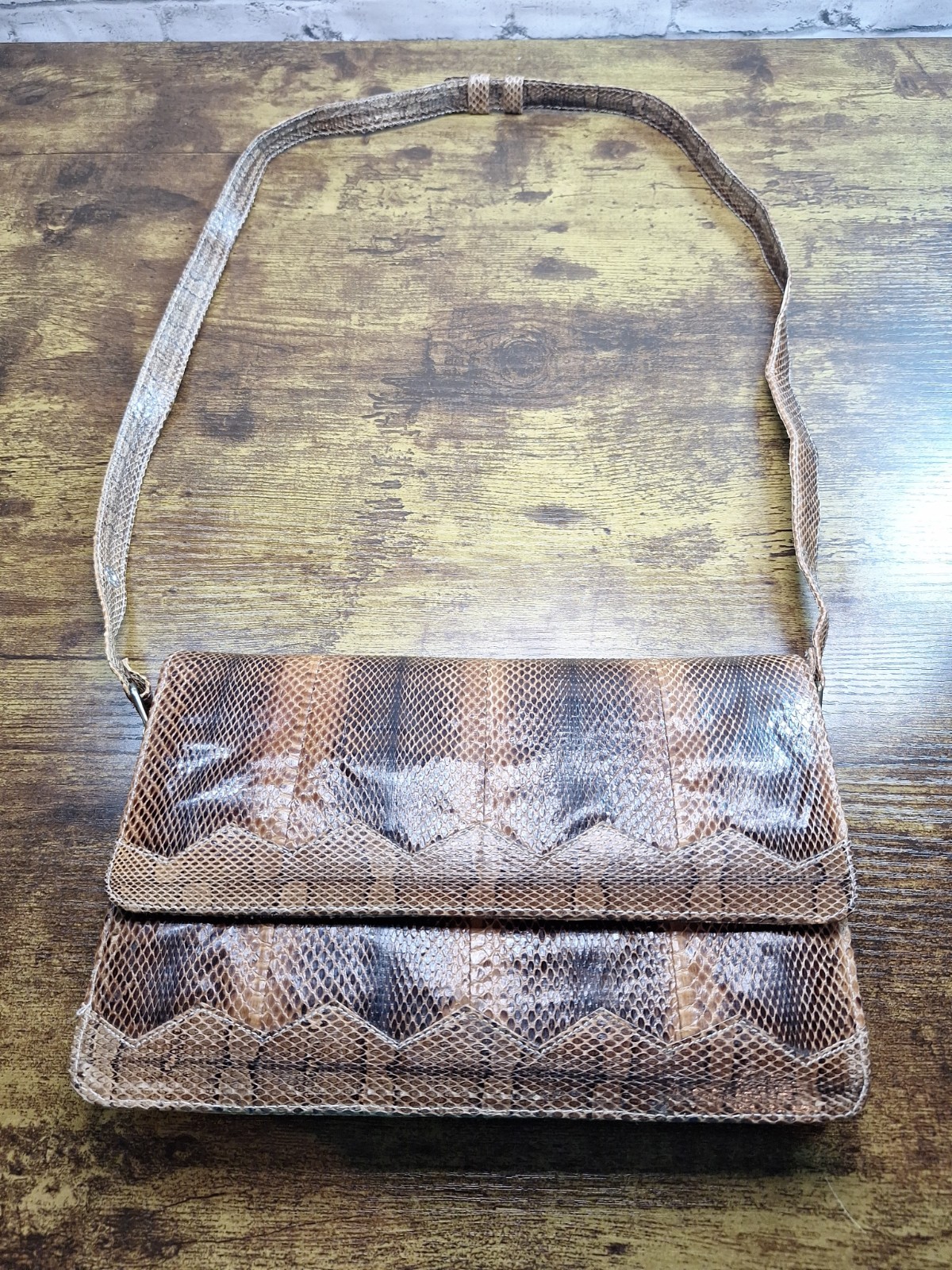 Unique Vintage Snakeskin Purse Shoulder Bag 9 Inch By 6 Inches