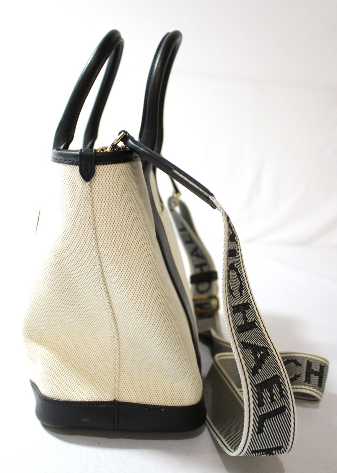 Michael Kors Women’s Luisa Medium Canvas Satchel Bag NC3 Natural/Black One Size