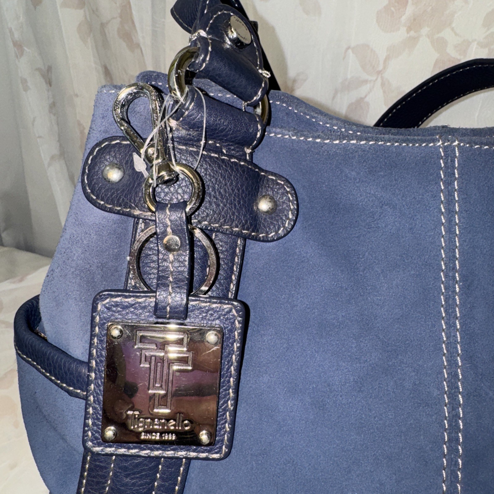 Tignanello Soft leather blue shoulder handbags Brand New