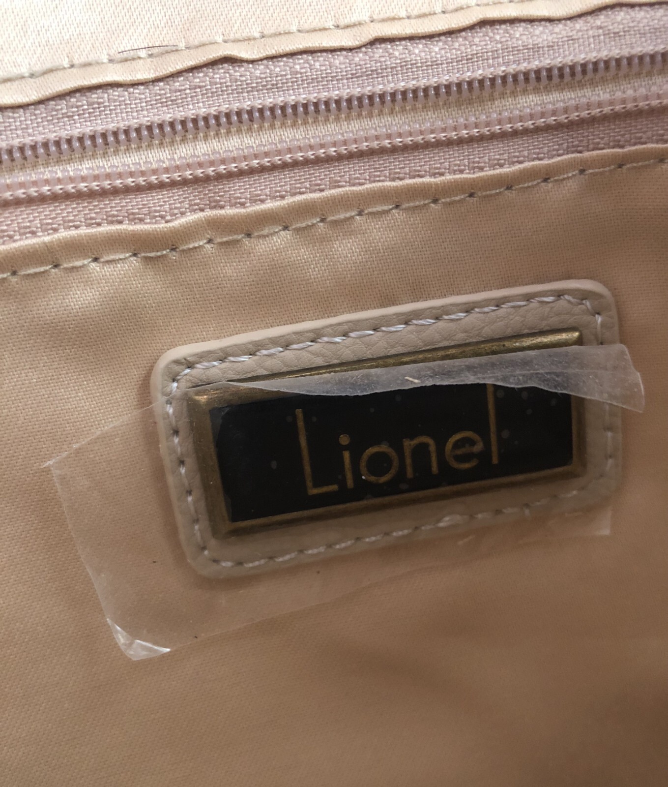 Lionel Beige Suede Crossbody Purse Handle Stud Accent Latch Close Adjust Strap