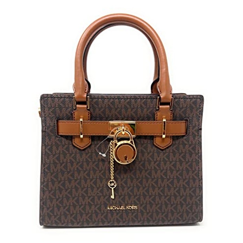NWT Michael Kors HAMILTON SMALL SATCHEL SHOULDER CROSSBODY BAG MKSIGNATURE BROWN