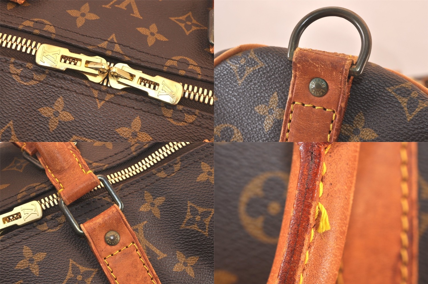Authentic Louis Vuitton Monogram Keepall Bandouliere 55 M41414 Boston Bag AB464