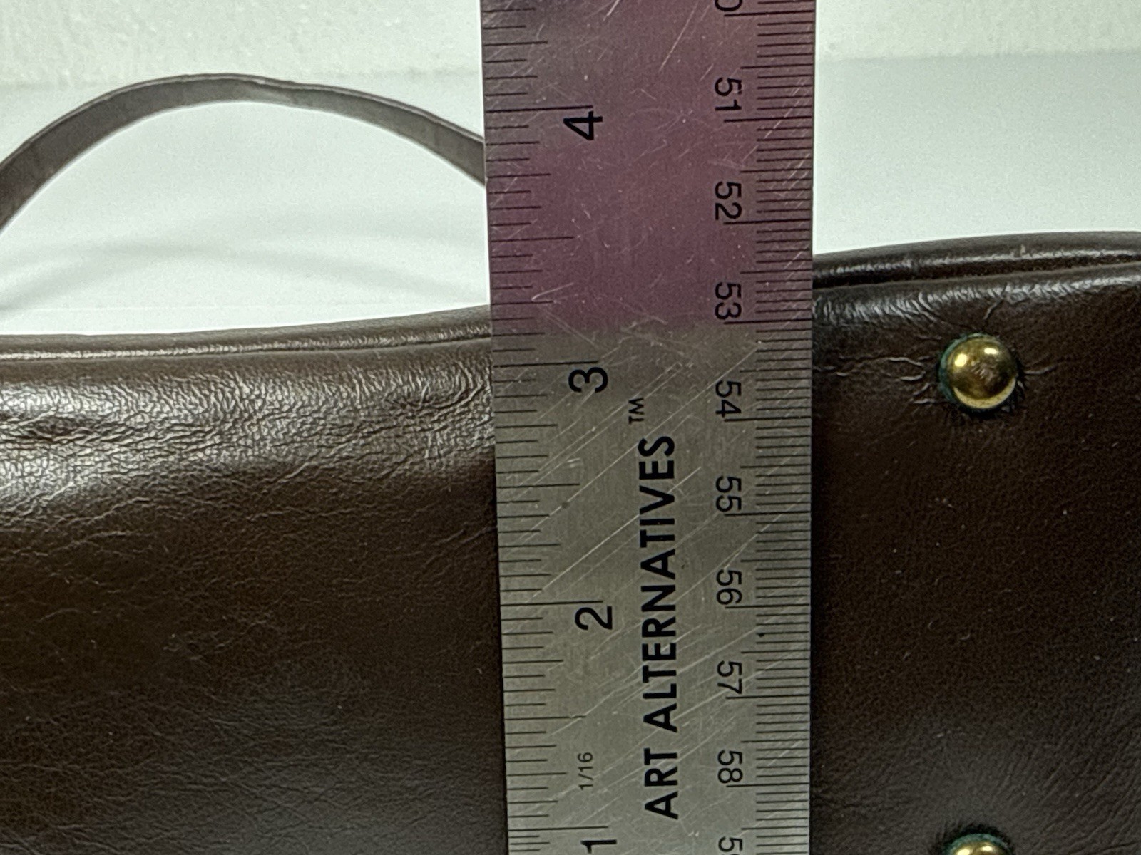 Vintage Etra Womens Chocolate Brown Leather Classic Top Handle Clutch Bag Purse
