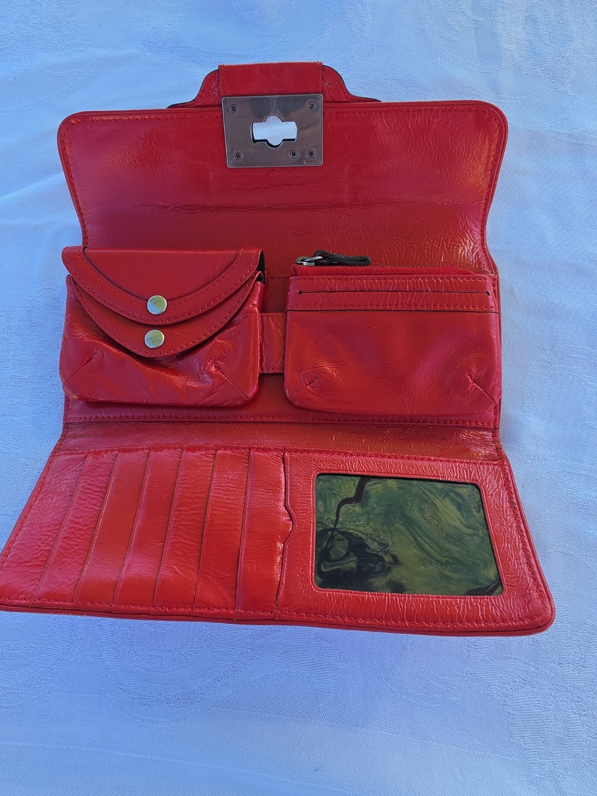 Juicy Couture Clutch Vintage Orange Leather Silver Stud Boho 90’s Y2K Grunge