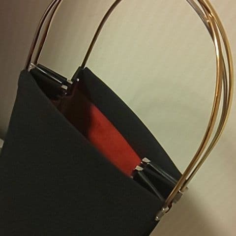 Cartier Trinity Rare Fabric Black Bag Red Leather Interior White Handle
