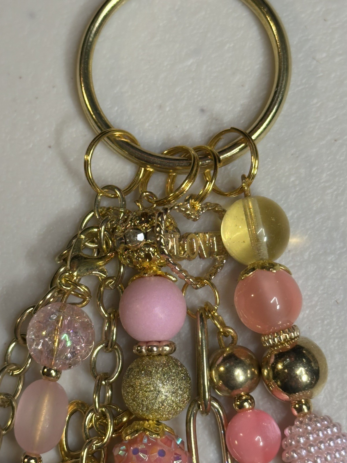 New Artisan Long Chunky Handbag Jewelry Bag Charm Purse Bling Beaded Keychain