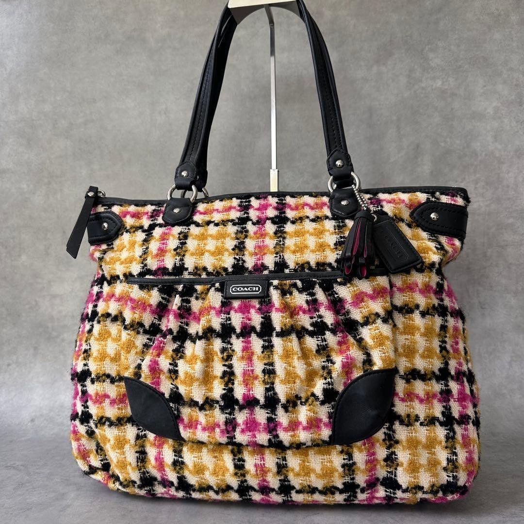 COACH Check Daisy Wool Emma Tote bag