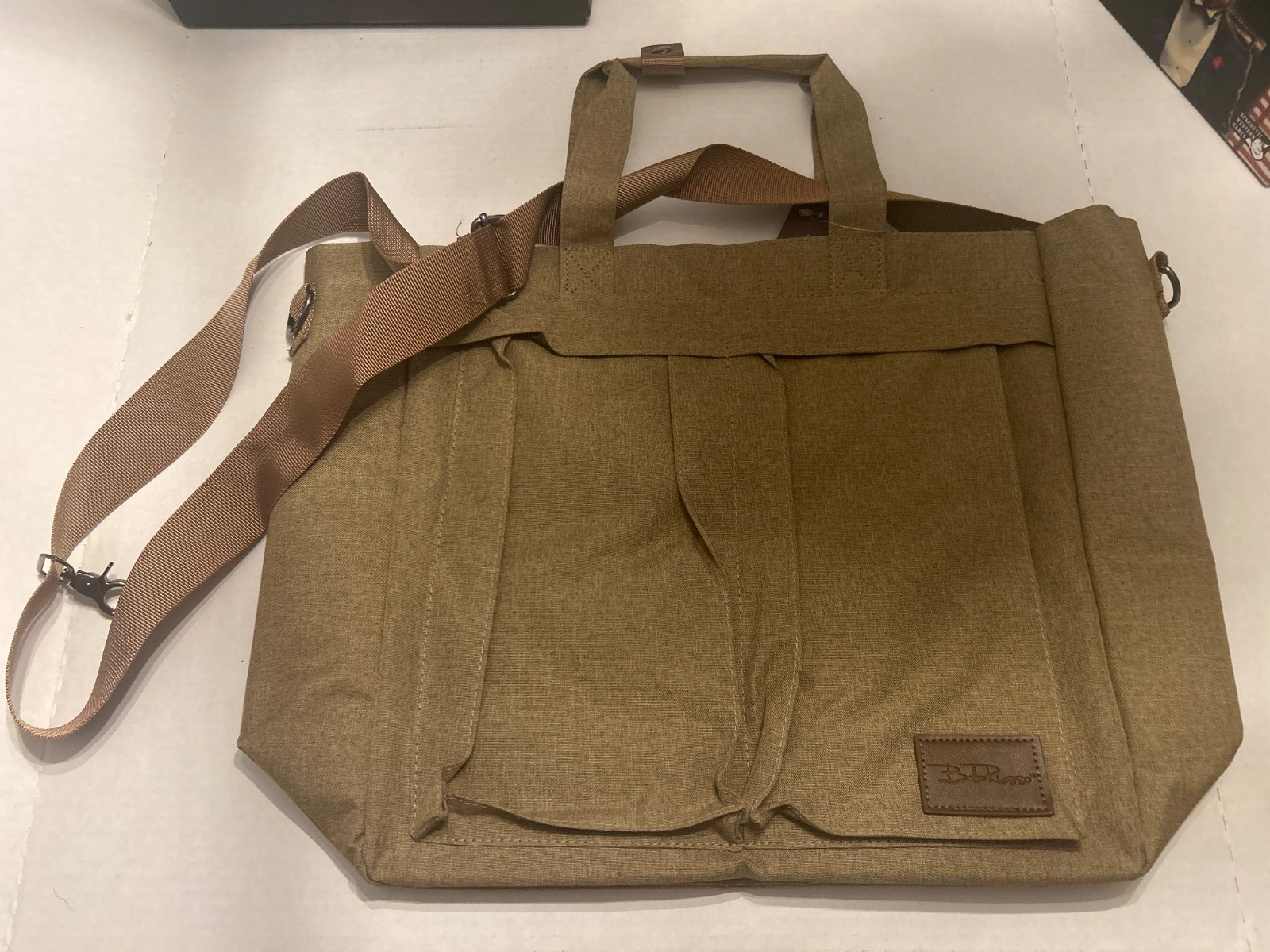 Belle Russo – Tan – Travel Tote Bag with Shoulder Strap – 13in x 13in – NWT