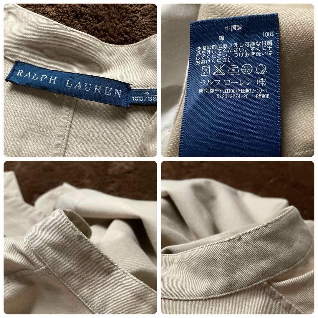 Ralph Lauren Cotton V-Neck Chino Dress Belt Beige Used