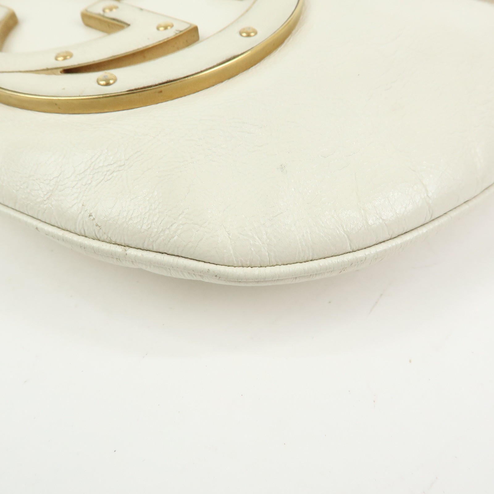 GUCCI Interlocking G Leather Hand Bag Shoulder Bag Ivory 121552 Auth Used F/S