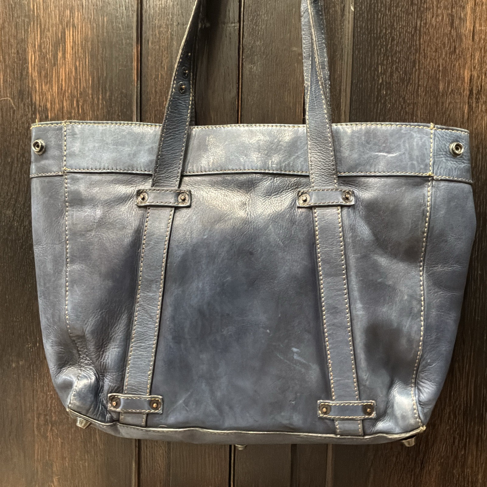 STS Ranchwear Navy Blue Leather Concealed Carry Tote Bag + Matching Wallet