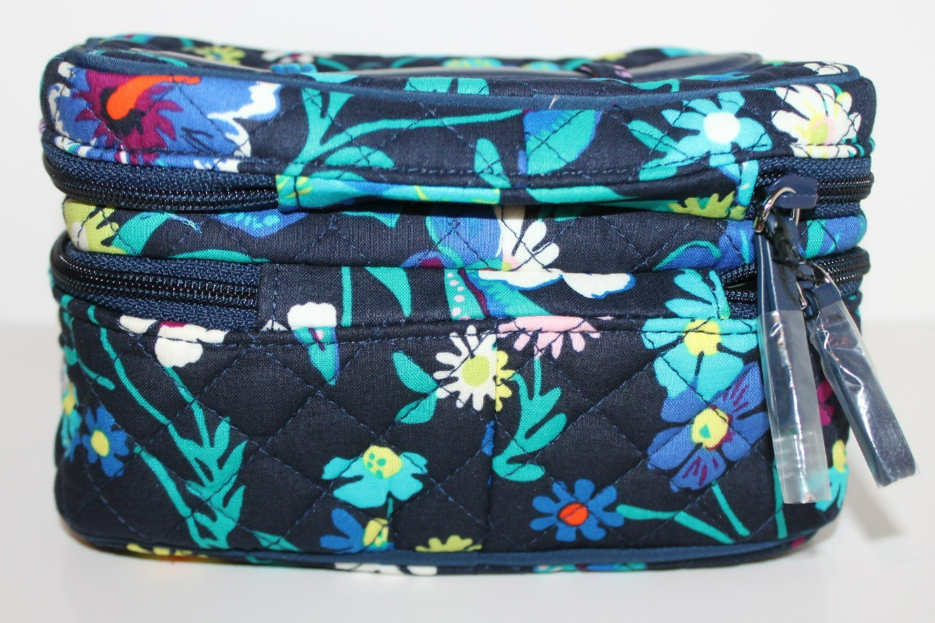 Vera Bradley Iconic Jewelry Train Case Moonlight Garden Travel Cosmetic NWT