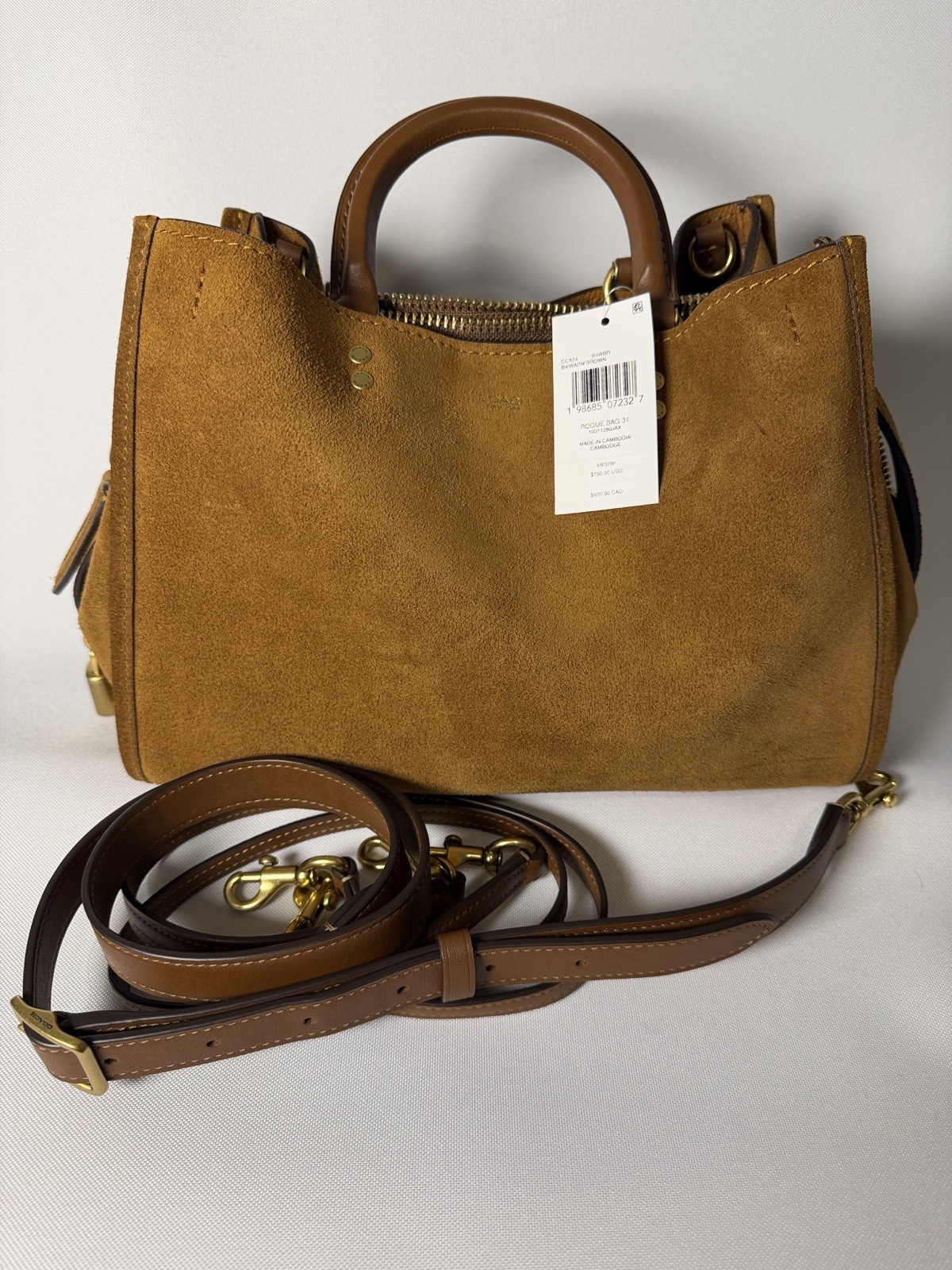 Coach Rogue 31 In Warm Brown Suede
