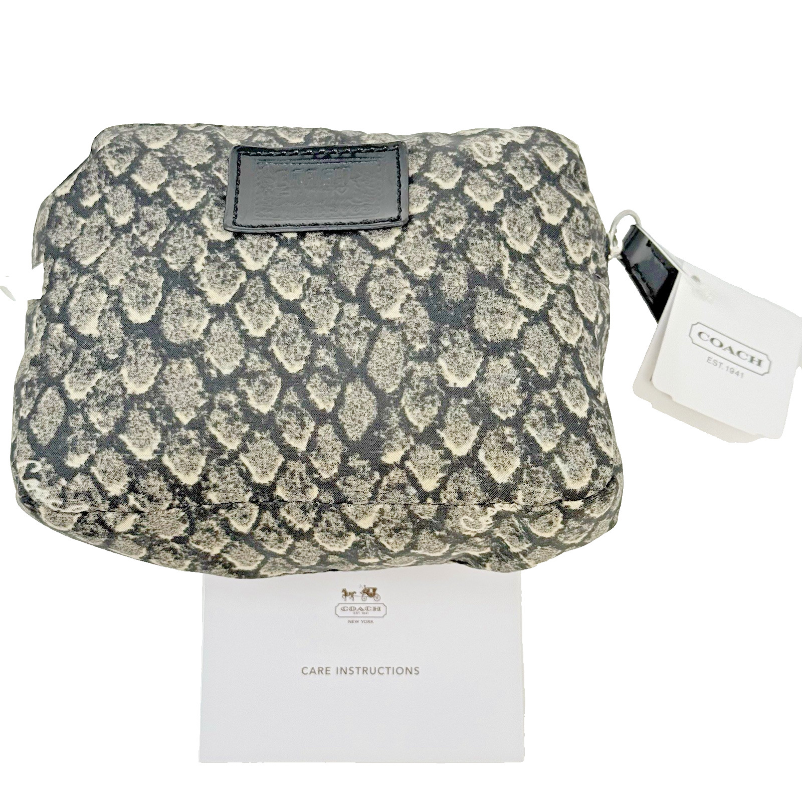 Coach Taylor F66596 Reusable Folding Tote Bag Snakeskin Gunmetal Gray Y2K