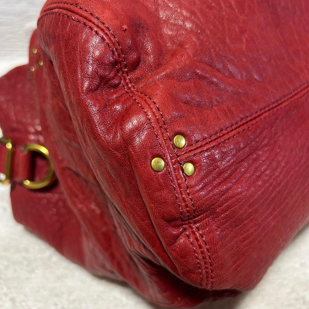 Jerome Dreyfuss Leather Tote Bag Red Women Rare Model limited Edition VHTF Pre-o