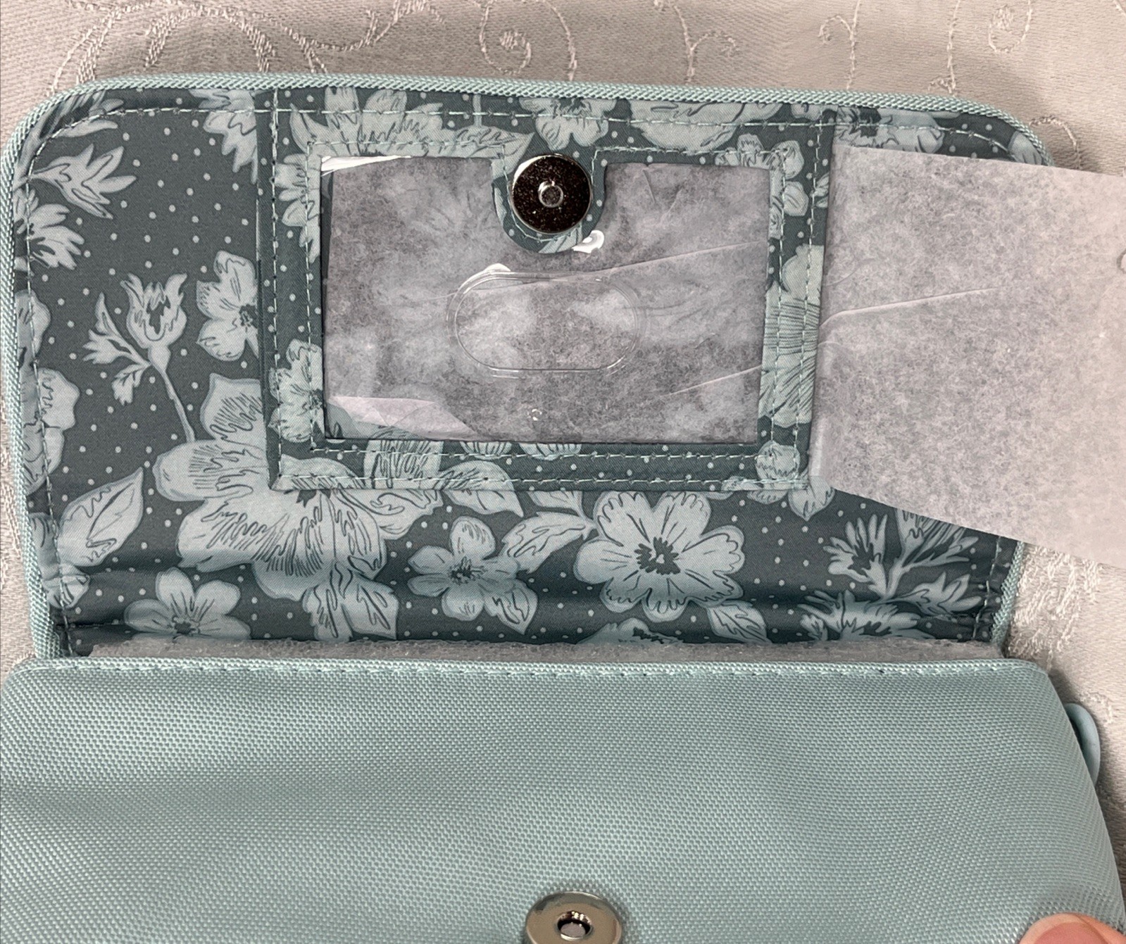 Vera Bradley ReActive RFID Compact Crossbody Faded Jeans Blue 7 Inches NWT