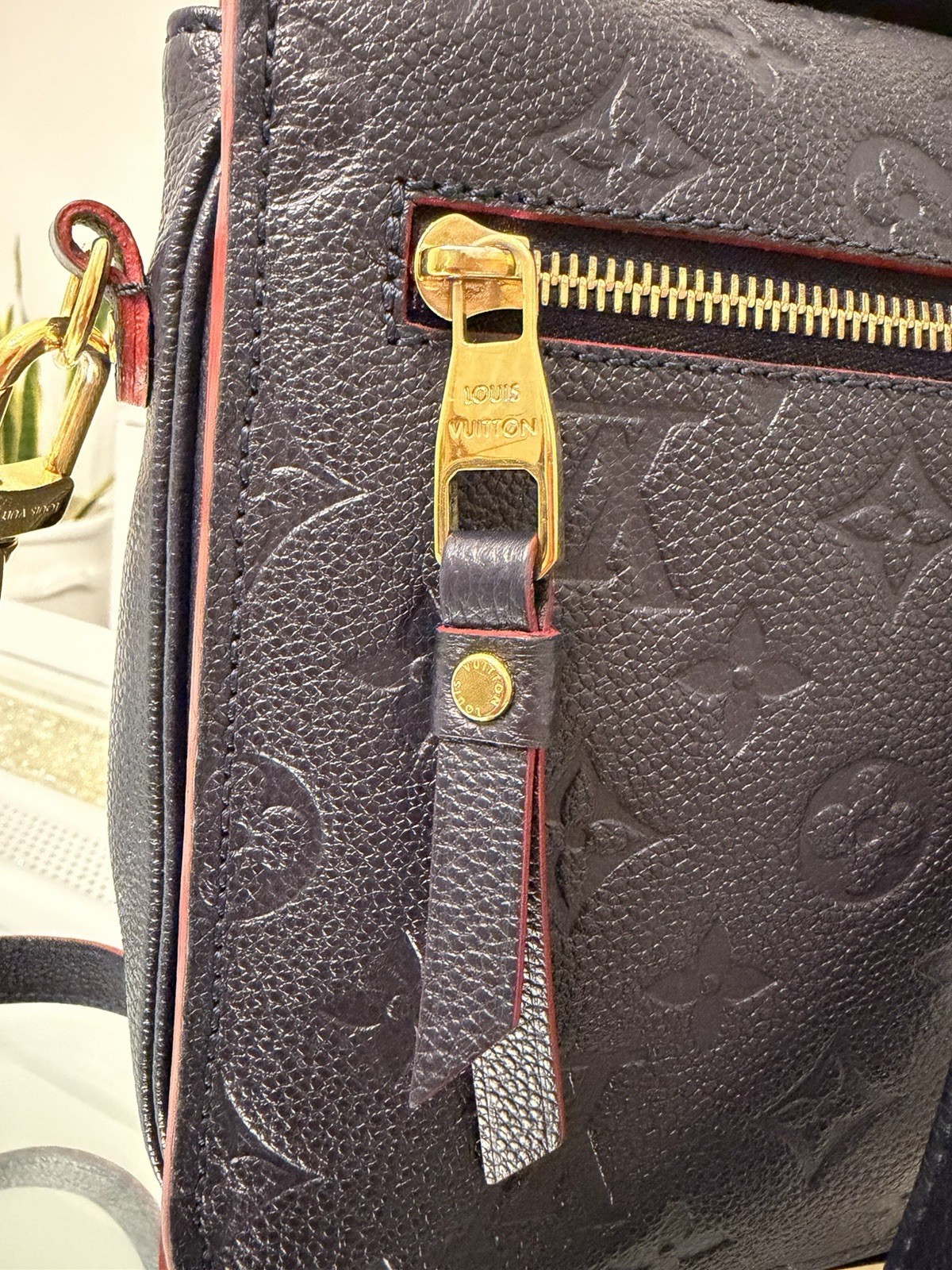 LOUIS VUITTON Empreinte Pouchette Metis Marine Rouge AUTHENTIC