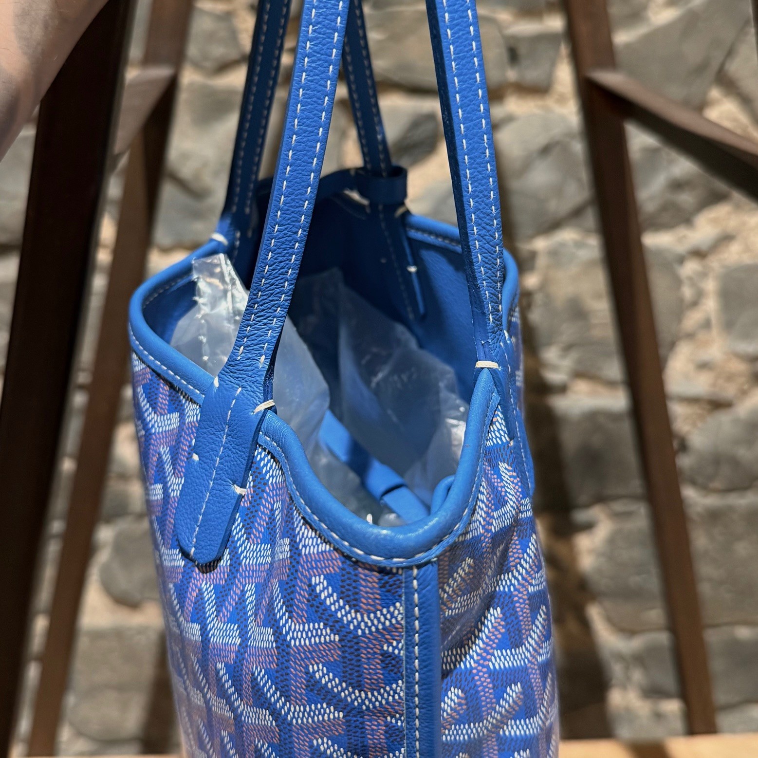 Goyard Blue Goyardine Mini Anjou Shoulder Bag
