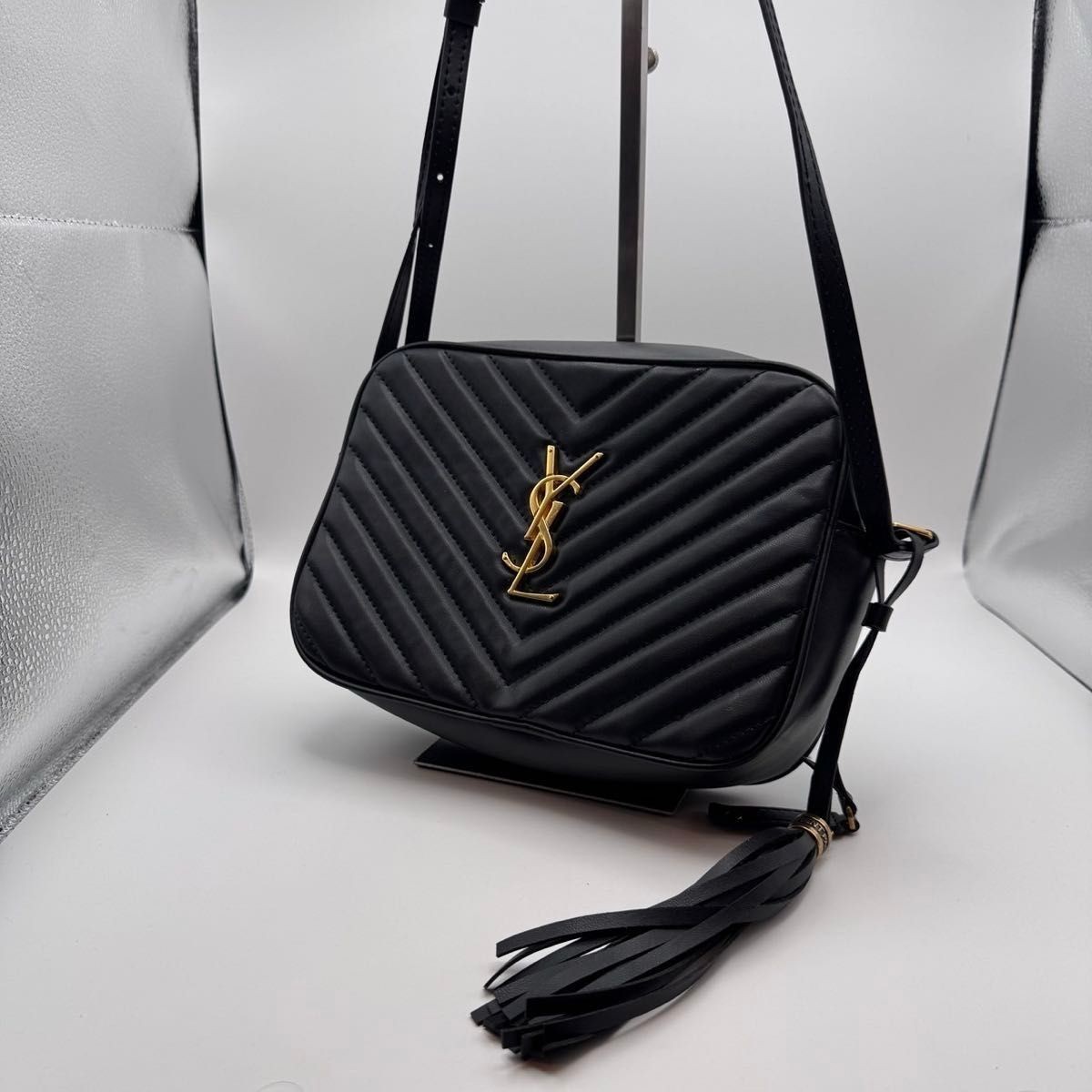 Authentic YSL Beauté VIP Gift Camera Bag Black Quilted Shoulder Bag Limited