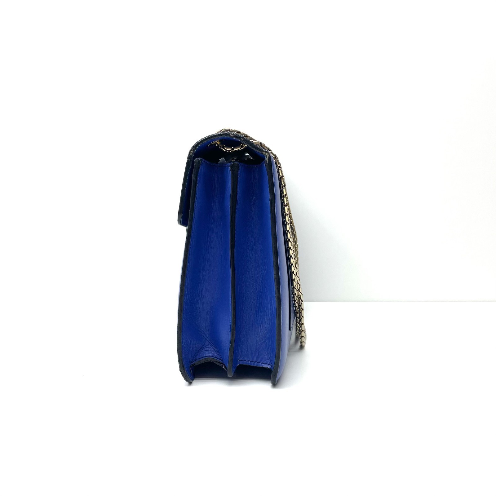 Bvlgari Serpenti Forever Royal Blue Smooth Calfskin Leather Shoulder Bag