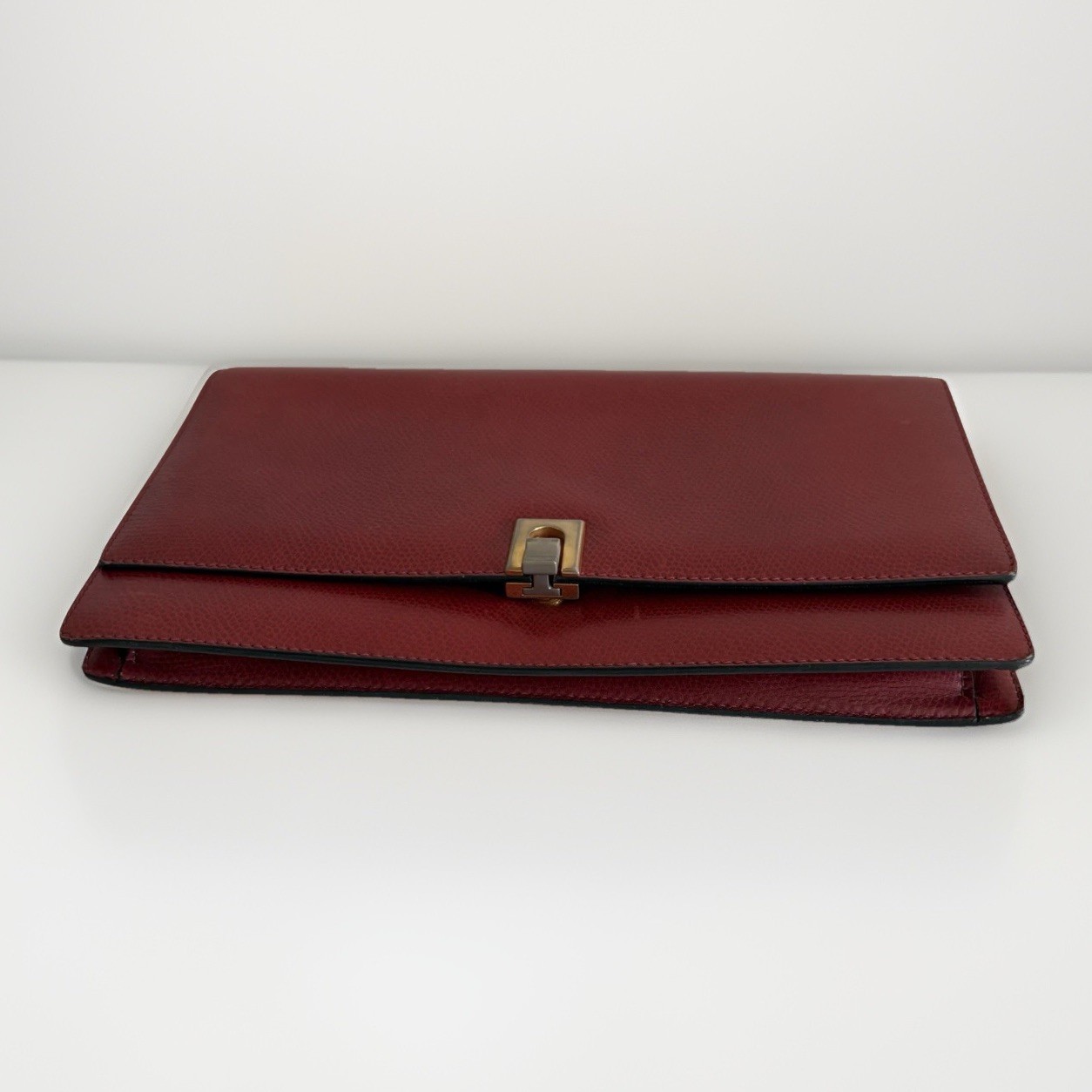Authentic Bally Clutch Leather Red From Japan 0906