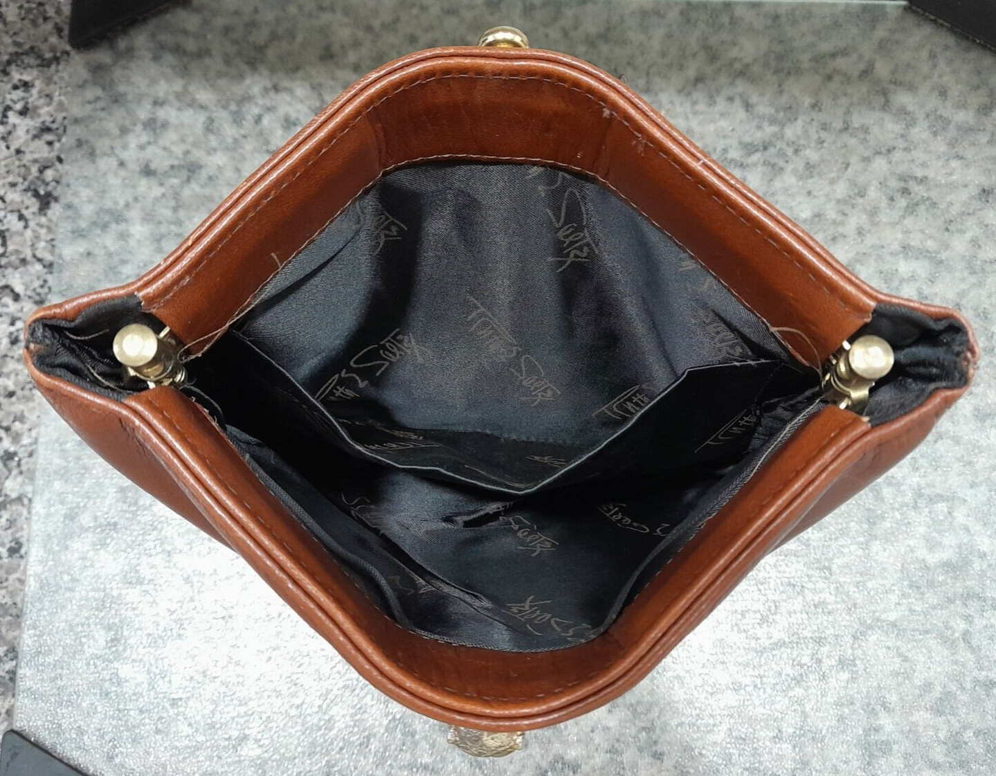 Vintage 1960s Ruth Saltz Leather Handbag Purse Tan – No Shoulder Strap