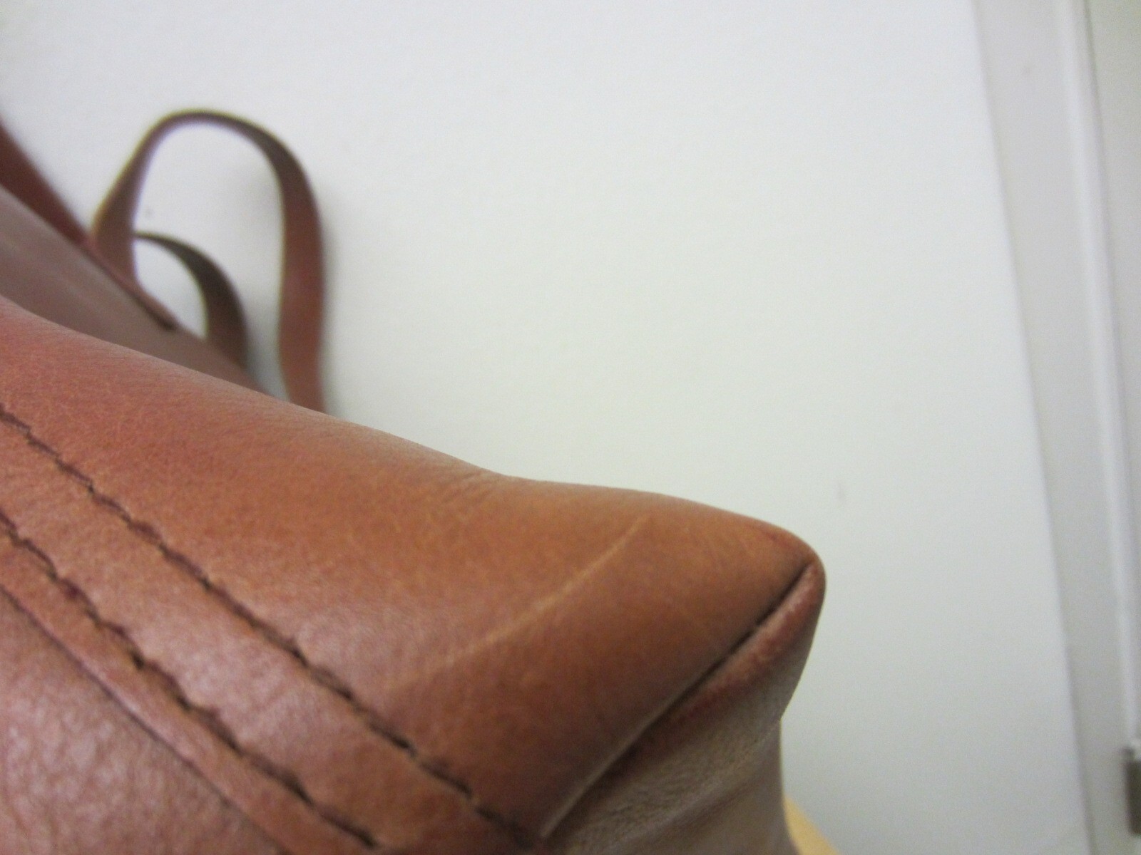 Madewell Small Leather Transport Tote Bag- Brown # J1951 10.5″x9.5″x3.25″