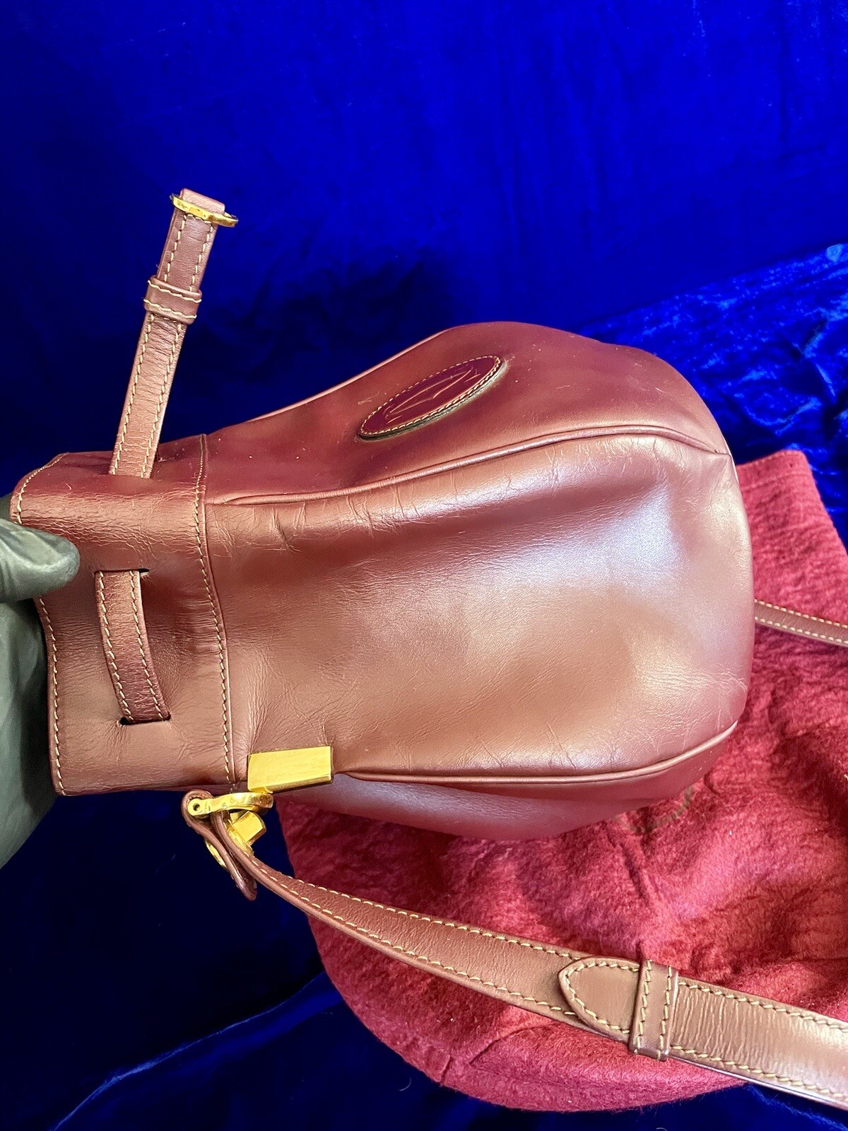 Cartier Bag Shoulder Crossbody Bucket Med Size Leather Pouch Case Bag Backpack