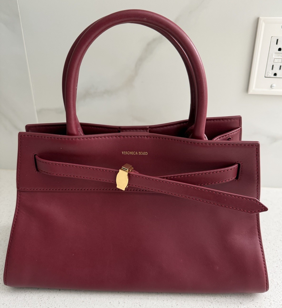 VERONICA BEARD DASH Tote/Shoulder Bag Oxblood Red