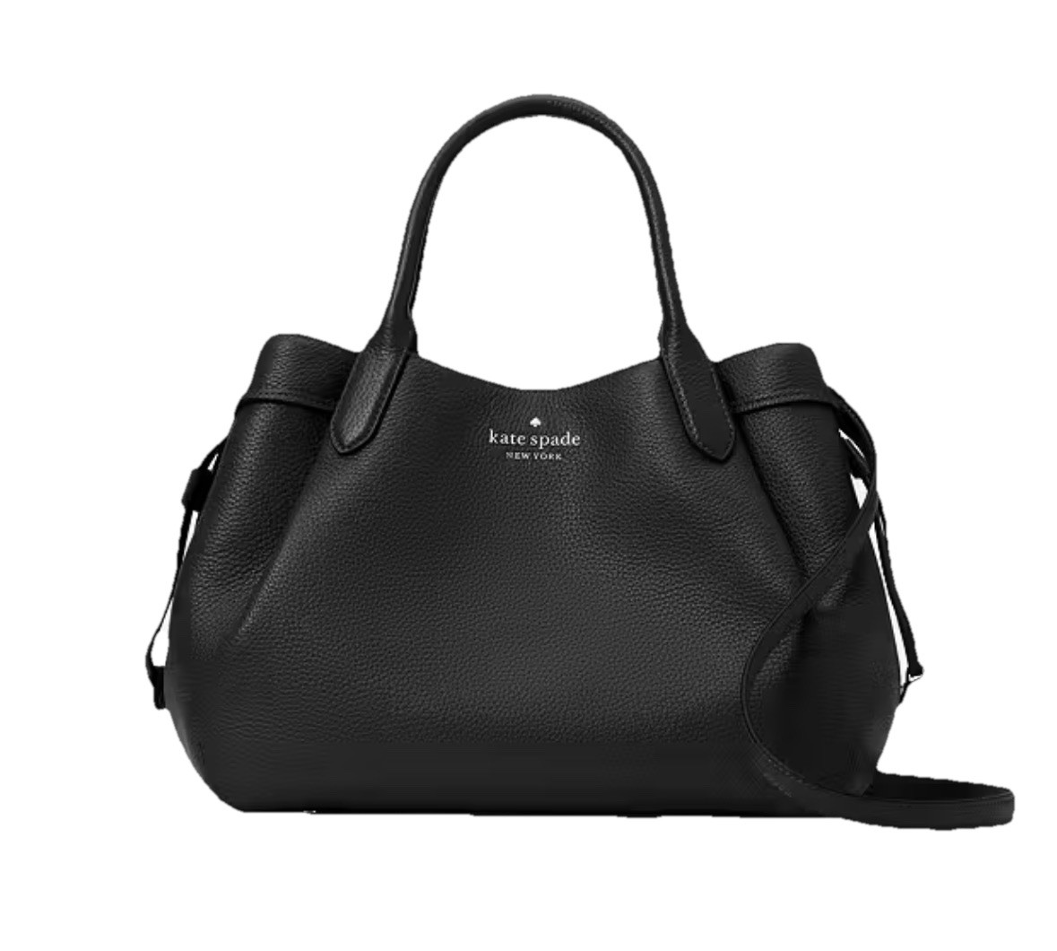 Kate Spade New York Dumpling Women’s Pebbled Leather Satchel Bag, Large – Black